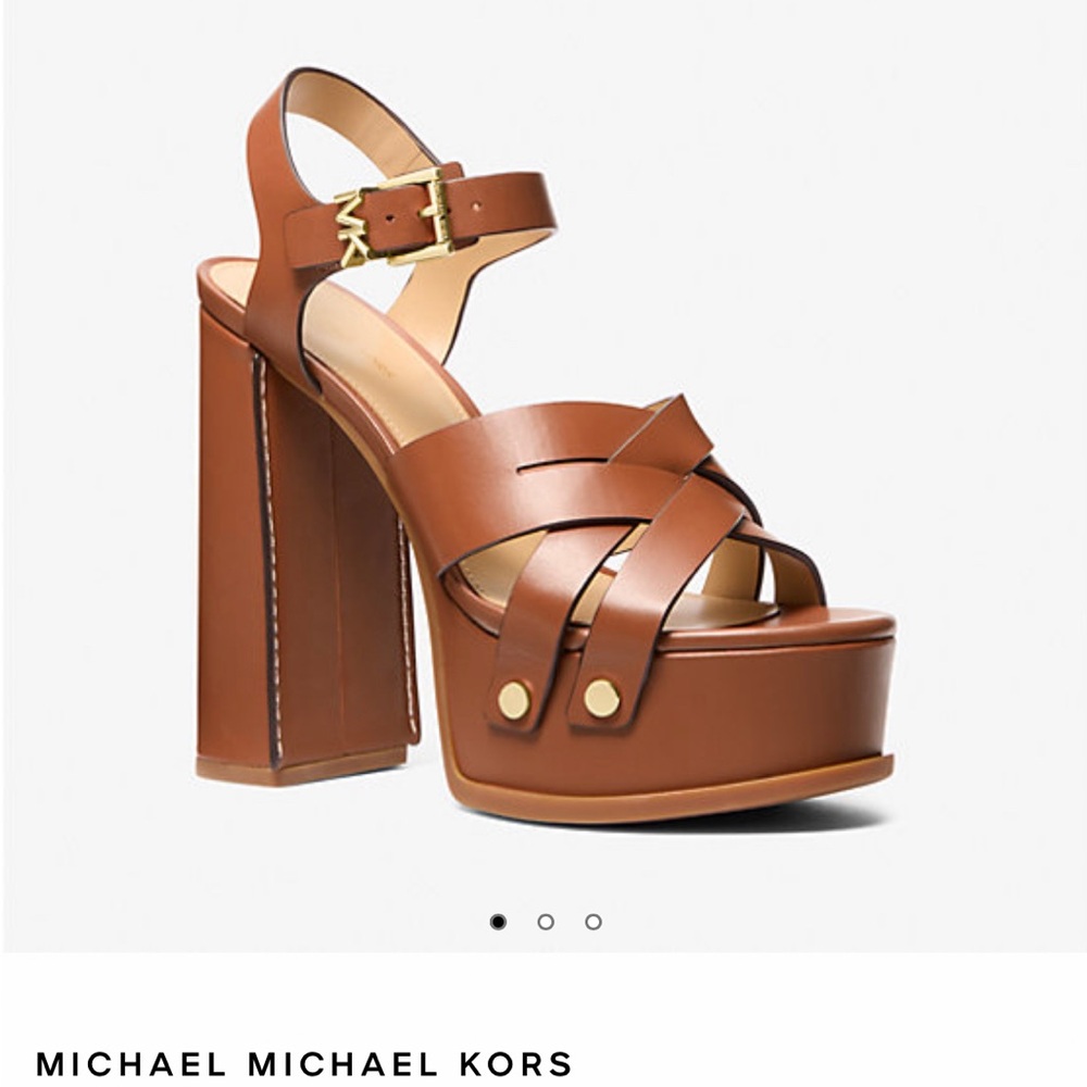 NWT Michael Kors leather platform sandals